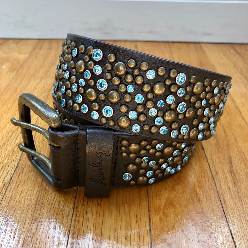 Hurley Brown & Turquoise Jeweled Belt